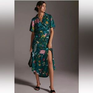 Maeve Floral & Bird Shirt Dress